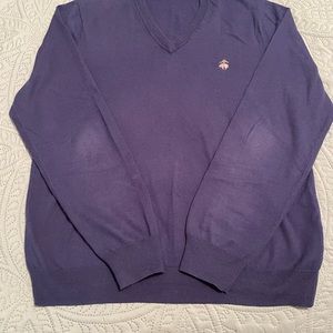 Brooks Brothers V-Neck Cotton Cashmere sweater Bluish Purple Size L